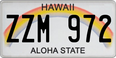 HI license plate ZZM972