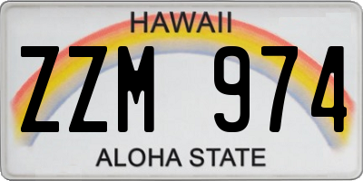 HI license plate ZZM974