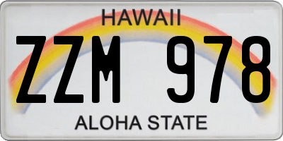 HI license plate ZZM978