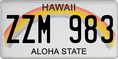 HI license plate ZZM983