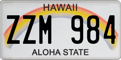 HI license plate ZZM984