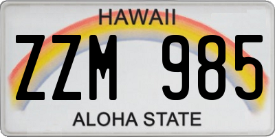 HI license plate ZZM985