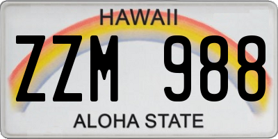 HI license plate ZZM988