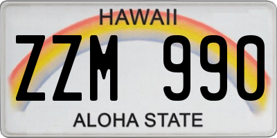 HI license plate ZZM990