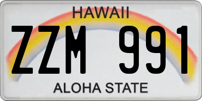 HI license plate ZZM991