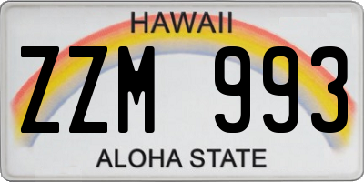 HI license plate ZZM993