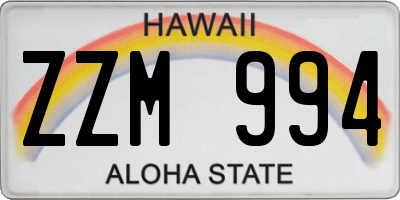 HI license plate ZZM994