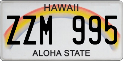 HI license plate ZZM995