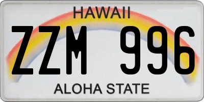 HI license plate ZZM996