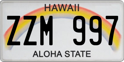 HI license plate ZZM997