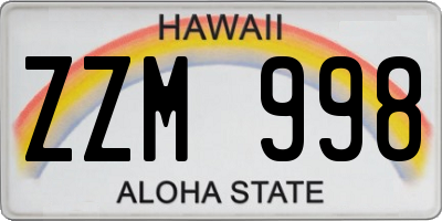 HI license plate ZZM998