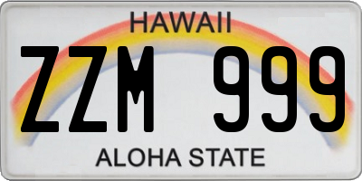 HI license plate ZZM999