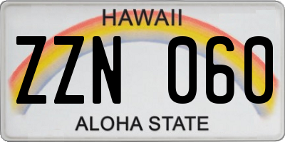 HI license plate ZZN060