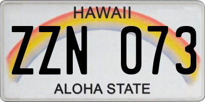 HI license plate ZZN073