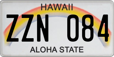 HI license plate ZZN084