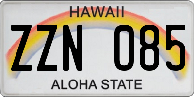 HI license plate ZZN085