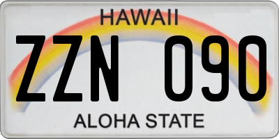 HI license plate ZZN090