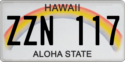 HI license plate ZZN117