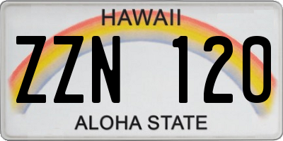 HI license plate ZZN120