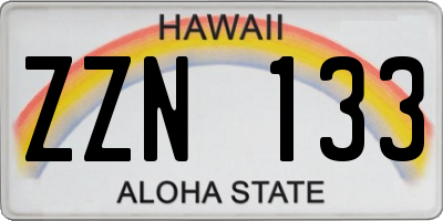 HI license plate ZZN133