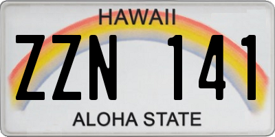 HI license plate ZZN141