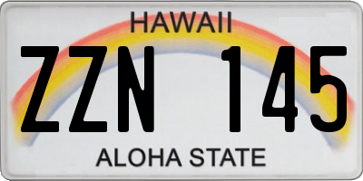 HI license plate ZZN145