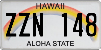 HI license plate ZZN148