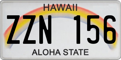 HI license plate ZZN156
