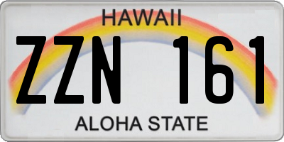 HI license plate ZZN161
