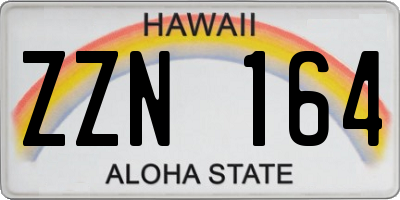 HI license plate ZZN164