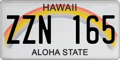 HI license plate ZZN165