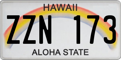 HI license plate ZZN173