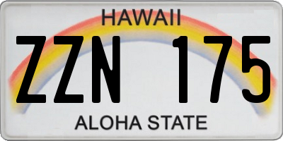 HI license plate ZZN175