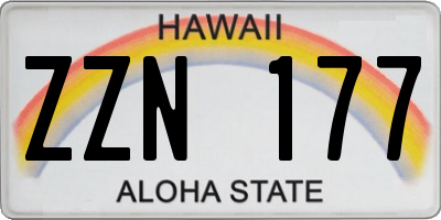 HI license plate ZZN177