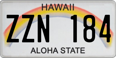 HI license plate ZZN184