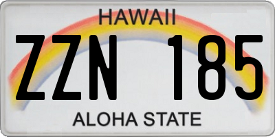 HI license plate ZZN185