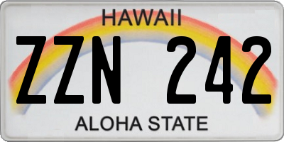 HI license plate ZZN242
