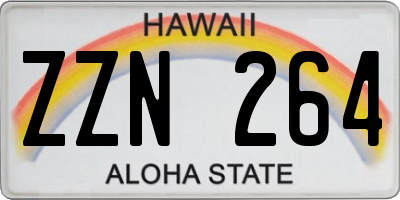 HI license plate ZZN264