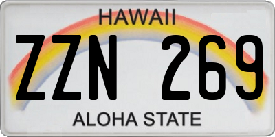 HI license plate ZZN269