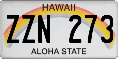HI license plate ZZN273