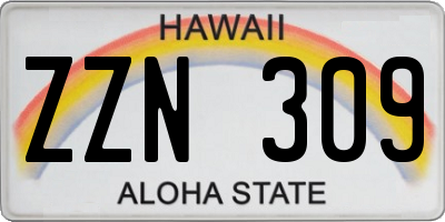 HI license plate ZZN309