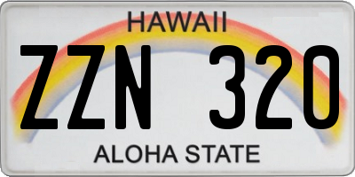 HI license plate ZZN320