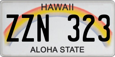 HI license plate ZZN323