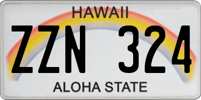 HI license plate ZZN324