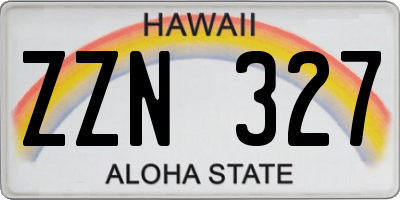 HI license plate ZZN327