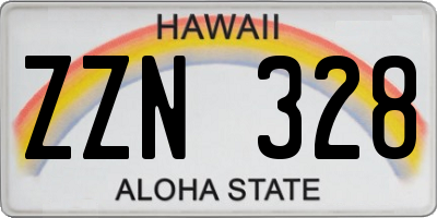 HI license plate ZZN328