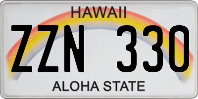 HI license plate ZZN330