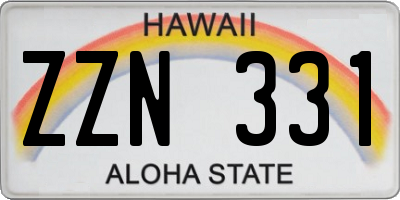 HI license plate ZZN331