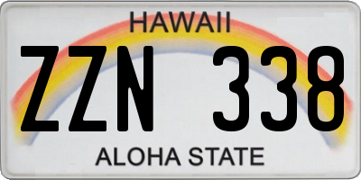 HI license plate ZZN338