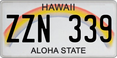 HI license plate ZZN339